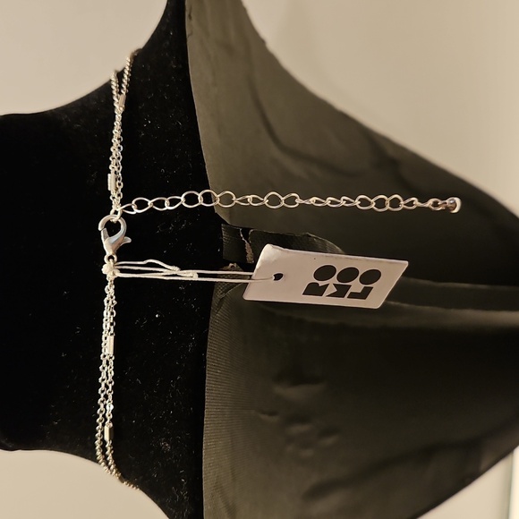 ROMOLO Silvertone Double Strand 24" To 30" Necklace - Picture 7 of 10